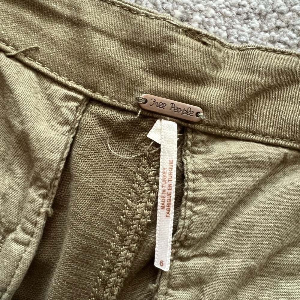 Free People Khaki Green Wide Leg Baggy Pants - Picture 2 of 3